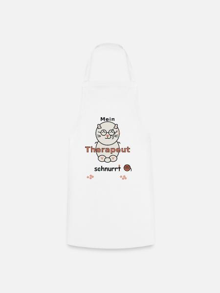 MEIN THERAPEUT SCHNURRT - Kochschürze - Weiß