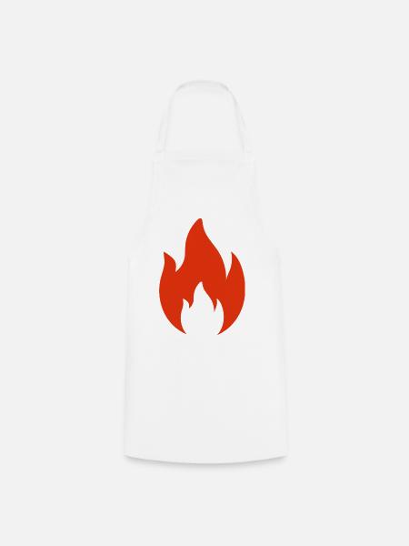 Flamme - Kochschürze - Weiß
