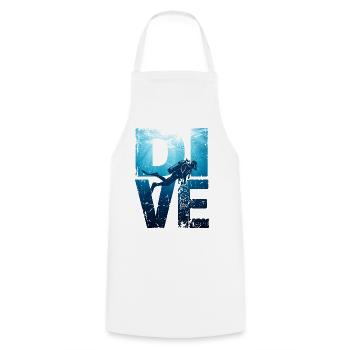 Deep DIVE Grunge - Cooking Apron - white - Front - AI Model Male 185 dark (185cm)