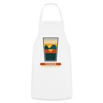 Feierabend im Glas – Sonnenuntergang - Kochschürze - Weiß - Vorne - AI Model Male 185 dark (185cm)