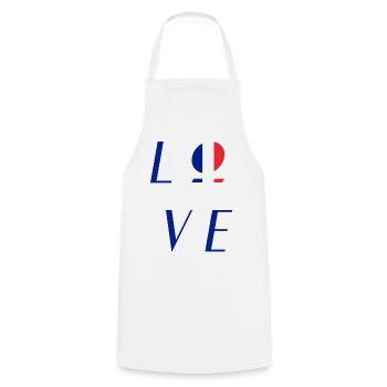 France Frankreich Trikolore Logo - Kochschürze - Weiß - Vorne - AI Model Male 185 dark (185cm)