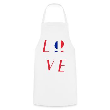 Love France Flag O - Tablier de cuisine - blanc - Devant - AI Model Male 185 dark (185cm)