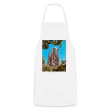 Sagrada Família: Barcelona's icon - Cooking Apron - white - Front - AI Model Male 185 dark (185cm)