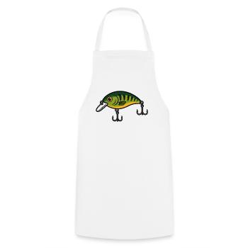 Baitfish Crankbait Neon Green - Cooking Apron - white - Front - AI Model Male 185 dark (185cm)