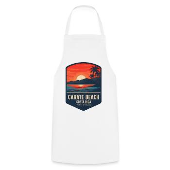 Carate Beach Costa Rica Puntarenas Sonnenuntergang - Kochschürze - Weiß - Vorne - AI Model Male 185 dark (185cm)