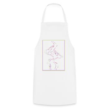 Kissing mouths in rainbow frame - Cooking Apron - white - Front - AI Model Male 185 dark (185cm)