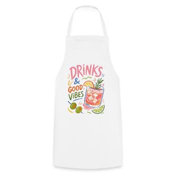 Colorful Cocktail Summer Party Drinks - Cooking Apron - white - Front - AI Model Male 185 dark (185cm)