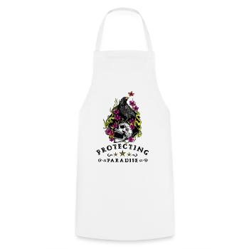 Enfer du crâne floral - Tablier de cuisine - blanc - Devant - AI Model Male 185 dark (185cm)