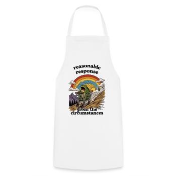 Frog in shopping cart under rainbow - Cooking Apron - white - Front - AI Model Male 185 dark (185cm)