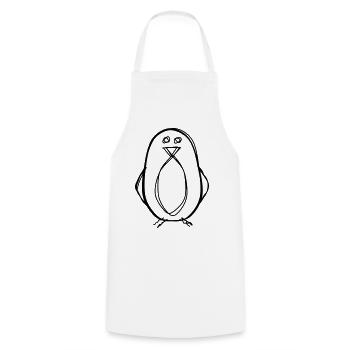 Pinguin handgezeichnet - Kochschürze - Weiß - Vorne - AI Model Male 185 dark (185cm)