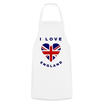 Print-on-Demand-T-Shirt Love Flag Englisch Britisch - Kochschürze - Weiß - Vorne - AI Model Male 185 dark (185cm)