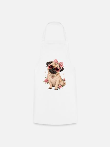 Mops Hund süßer Mops niedlicher Mops - Kochschürze - Weiß