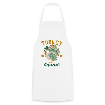 Turkey Squad Herbstdesign - Kochschürze - Weiß - Vorne - AI Model Male 185 dark (185cm)