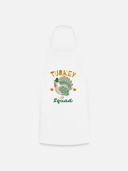 Turkey Squad Herbstdesign - Kochschürze - Weiß