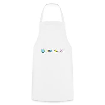 symboles formes voyage spatial fusée terrestre - Tablier de cuisine - blanc - Devant - AI Model Male 185 dark (185cm)