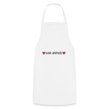 save animals hearts animal welfare nature - Cooking Apron - white - Front - AI Model Male 185 dark (185cm)