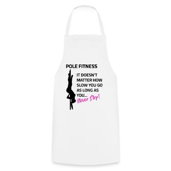 Pole Fitness Pole dance Sprüche - Kochschürze - Weiß - Vorne - AI Model Male 185 dark (185cm)