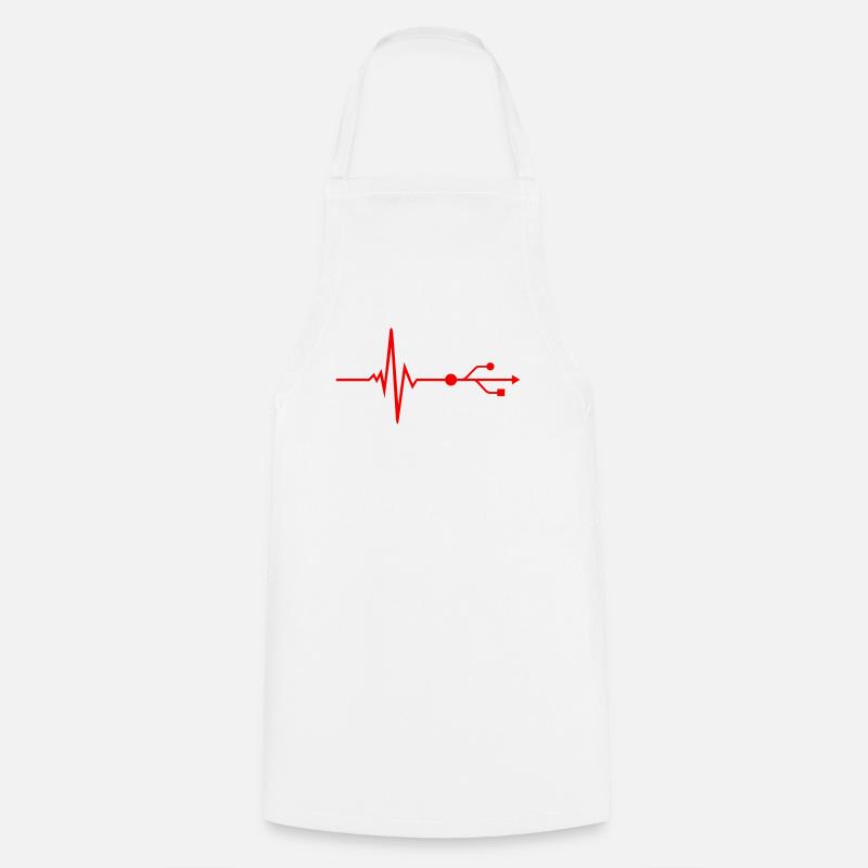USB - DJ - Pulse - Beat - Cooking Apron - white
