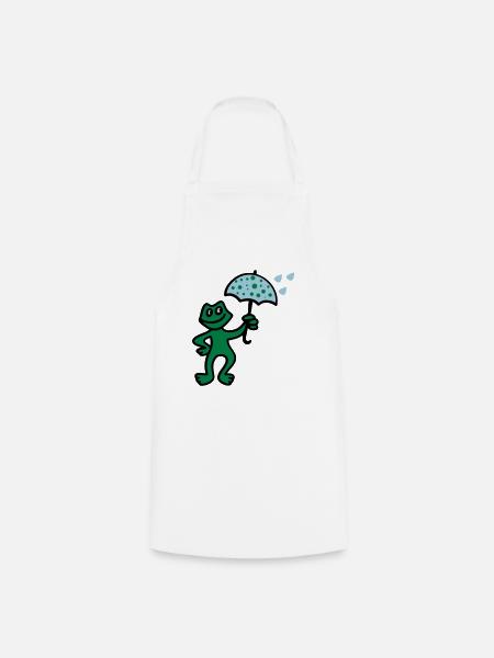 Wetterfrosch - Regen - Kochschürze - Weiß