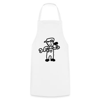 Handwerker - line - Kochschürze - Weiß - Vorne - AI Model Male 185 dark (185cm)