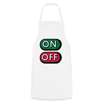 On Off Buttons - Kochschürze - Weiß - Vorne - AI Model Male 185 dark (185cm)