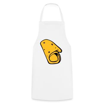 crêpe galette saucisse snack pita - Tablier de cuisine - blanc - Devant - AI Model Male 185 dark (185cm)