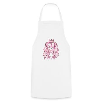 symbole Reine - Tablier de cuisine - blanc - Devant - AI Model Male 185 dark (185cm)