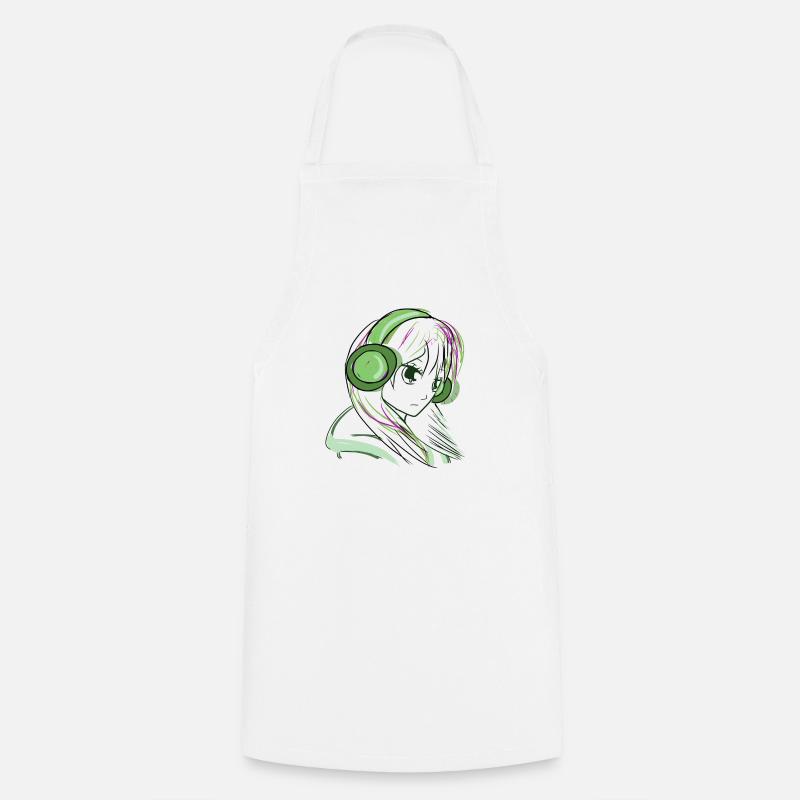 manga vert - Tablier de cuisine - blanc