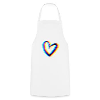 herz effekt 3d symbol liebe - Kochschürze - Weiß - Vorne - AI Model Male 185 dark (185cm)