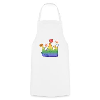 crown symbol royal queen king lgbt regenbog - Cooking Apron - white - Front - AI Model Male 185 dark (185cm)