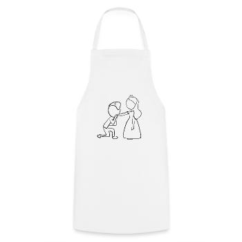 prince princesse amoureux du mariage dessin animé - Tablier de cuisine - blanc - Devant - AI Model Male 185 dark (185cm)