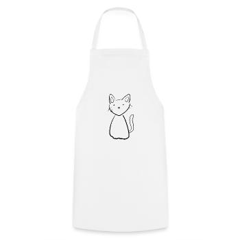 Katze Symbol Tier einfach - Kochschürze - Weiß - Vorne - AI Model Male 185 dark (185cm)