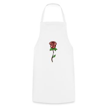 Symbol flower shape plant red - Cooking Apron - white - Front - AI Model Male 185 dark (185cm)