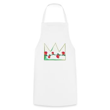 Green Crown Natural Flowers Roses Shape - Cooking Apron - white - Front - AI Model Male 185 dark (185cm)