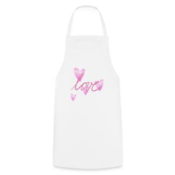 herz rosa glitzer symbol liebe form - Kochschürze - Weiß - Vorne - AI Model Male 185 dark (185cm)