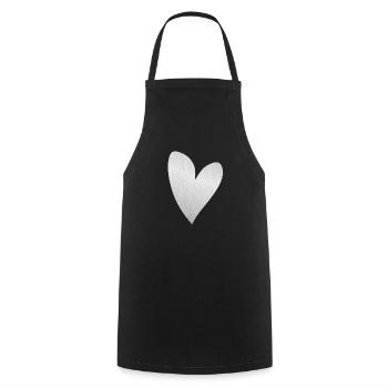 herz grau glitzer symbol liebe form - Kochschürze - Schwarz - Vorne - AI Model Male 185 dark (185cm)