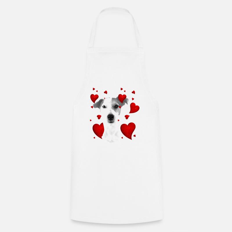 Jack Russel mit Herzen - Kochschürze - Weiß