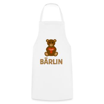 I love Bärlin - Kochschürze - Weiß - Vorne - AI Model Male 185 dark (185cm)