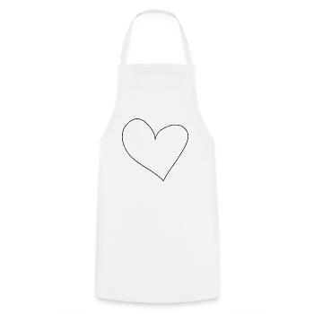 Coeur Symbole Amour - Tablier de cuisine - blanc - Devant - AI Model Male 185 dark (185cm)