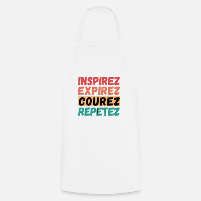 Inhale, Exhale, Run, Repeat - Running Jogging - Cooking Apron - white