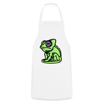 Caméléon - Tablier de cuisine - blanc - Devant - AI Model Male 185 dark (185cm)