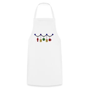 Tinsel black - Cooking Apron - white - Front - AI Model Male 185 dark (185cm)
