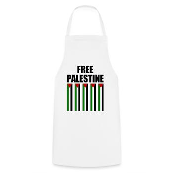 Free palestine - Tablier de cuisine - blanc - Devant - AI Model Male 185 dark (185cm)