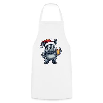 Bière de Noël Rhino - Tablier de cuisine - blanc - Devant - AI Model Male 185 dark (185cm)