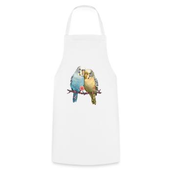 Budgies - Cooking Apron - white - Front - AI Model Male 185 dark (185cm)
