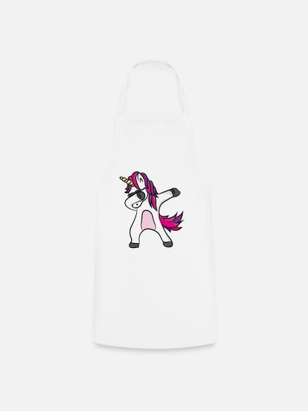 Dabbing Einhorn mit Sonnenbrille - Kochschürze - Weiß