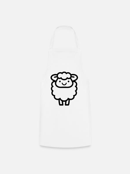 schaap - Keukenschort - wit