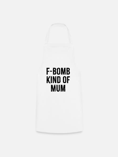 F Bombe Kinda Mama - Kochschürze - Weiß