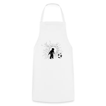 garçon de football - Tablier de cuisine - blanc - Devant - AI Model Male 185 dark (185cm)