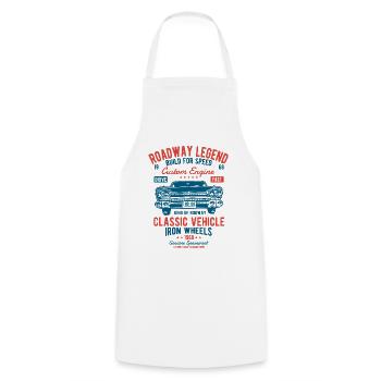 CLASSIC VEHICLE - Vintage Car and Car Shirt Motif - Cooking Apron - white - Front - AI Model Male 185 dark (185cm)